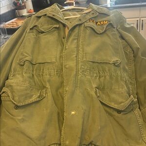 Vintage US Army Men's Green Vietnam Era 70s Military Field Jacket Sz large
